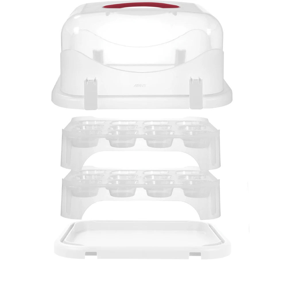 Avanti 2 Tier Rectangular 24 Cupcake Carrier Avanti 2 Tier Rectangular 24 Cupcake Carrier -Matchbox store 2TierRectangular24CupcakeCarrier