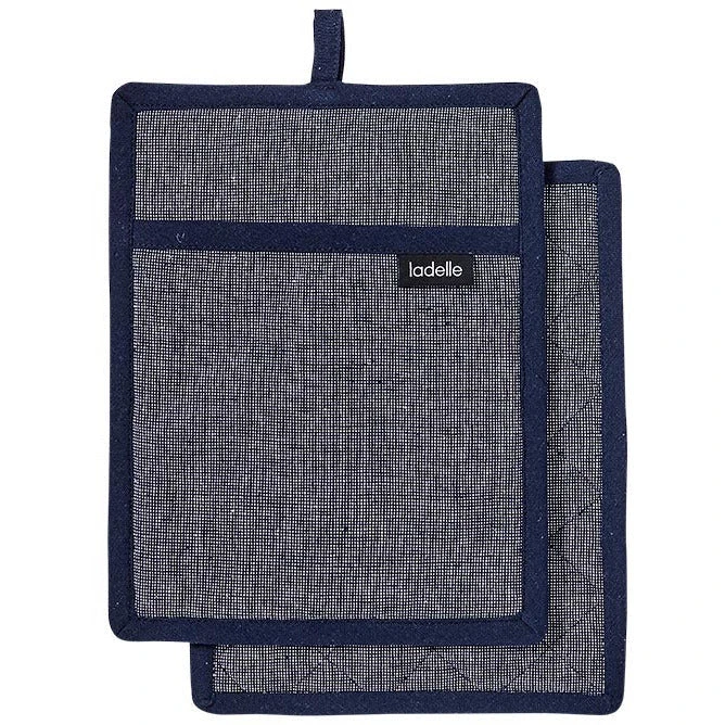 Ladelle Eco Recycled Navy 2pk Pot Holder 3 Ladelle Eco Recycled Navy 2pk Pot Holder