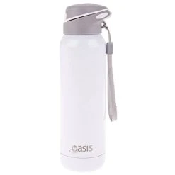 Oasis Insulated Sports Bottle With Straw Stainless Steel 500ml - White