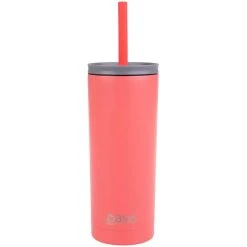 Oasis Super Sipper Insulated Tumbler With Silicone Straw 600ml Coral