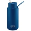 Frank Green 34oz Reusable Bottle - Straw Lid - Deep Ocean -Matchbox store 9OCR4S8 FrankGreenUltimateCeramicReusableDrinkBottlewithStraw34oz DeepOcean 1024x1024