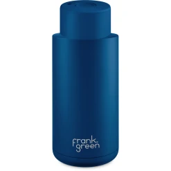 Frank Green Ultimate Ceramic Reusable Bottle With Push Button Lid 34oz - Deep Ocean