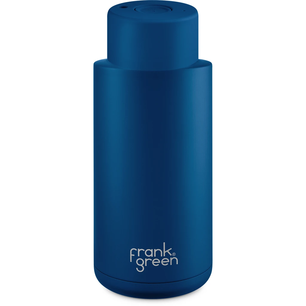 Frank Green Ultimate Ceramic Reusable Bottle With Push Button Lid 34oz - Deep Ocean 3 Frank Green Ultimate Ceramic Reusable Bottle With Push Button Lid 34oz - Deep Ocean
