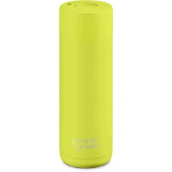 Frank Green Ultimate Ceramic Reusable Bottle Push Button Lid 20oz - Neon Yellow