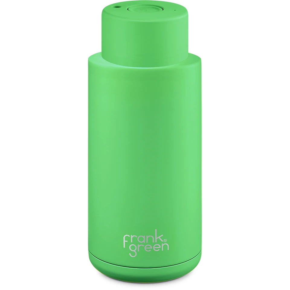 Frank Green 34oz Reusable Bottle - Push Button Lid - Neon Green 3 Frank Green 34oz Reusable Bottle - Push Button Lid - Neon Green
