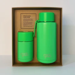 Frank Green My Eco Gift Set Neon Green 10oz + 34oz Straw Lid