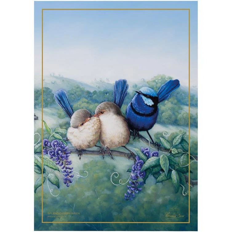 Maxwell and Williams Birds Of Australia Anniversary Tea Towel - Splendid Fairy Wren Maxwell And Williams Birds Of Australia Anniversary Tea Towel - Splendid Fairy Wren -Matchbox store