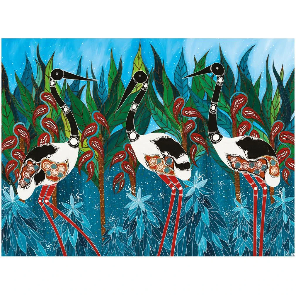 Maxwell And Williams Melanie Hava Jugaig-Bana-Wabu Tea Towel 50X70cm Jabirus Blue 2 Maxwell And Williams Melanie Hava Jugaig-Bana-Wabu Tea Towel 50X70cm Jabirus Blue