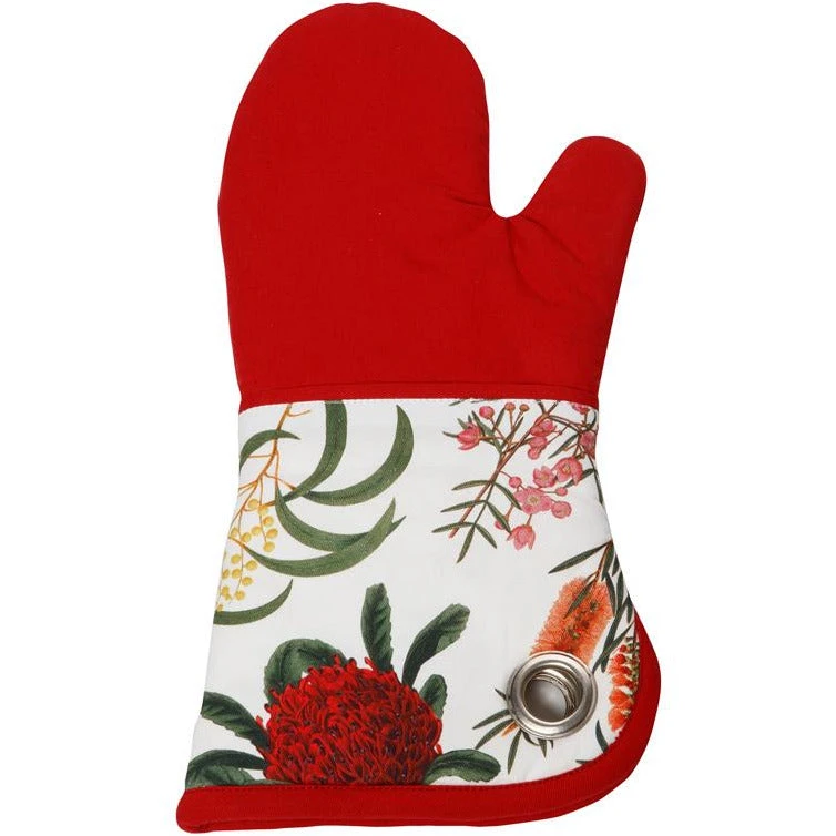 Maxwell And Williams Royal Botanic Garden Oven Glove - Red 3 Maxwell And Williams Royal Botanic Garden Oven Glove - Red