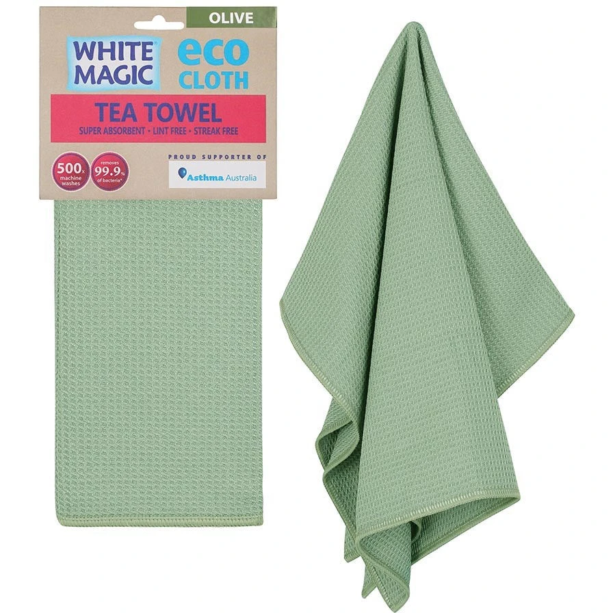 White Magic Tea Towel Single Olive 3 White Magic Tea Towel Single Olive