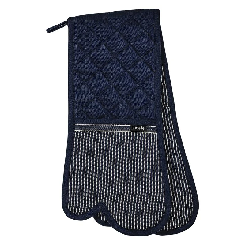 Ladelle Prof. Series III Stripe Navy Double Oven Mitt Ladelle Prof. Series III Stripe Navy Double Oven Mitt -Matchbox store Ladelle Kitchen Linens Matchbox