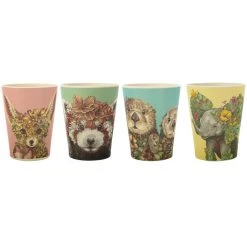 Maxwell And Williams Marini Ferlazzo Wild Planet Bamboo Tumbler 275ml Set Of 4 Assorted