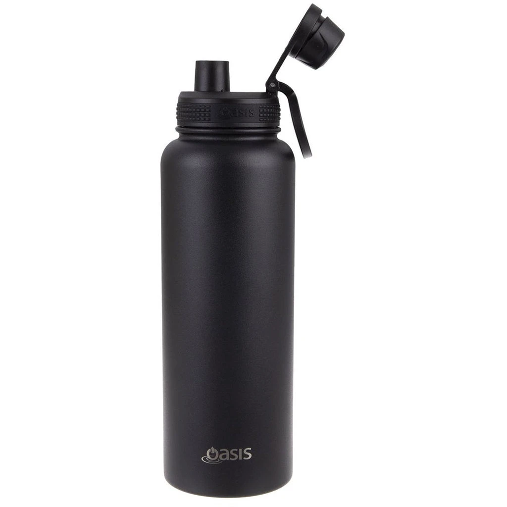 Oasis Insulated Challenger Bottle with Screw Cap 1.1L Black Oasis Insulated Challenger Bottle With Screw Cap 1.1L Black -Matchbox store Oasis Insulated Drink Bottles Matchbox 8896